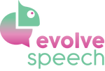 Evolve Speech Logo - Chameleon in a speech bubble