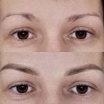 Ombré Eyebrows before and after